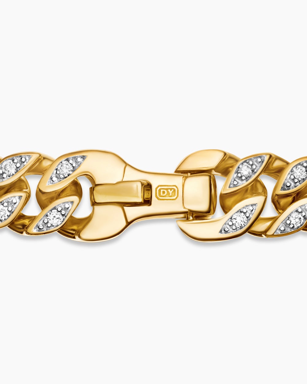 Mens Curb Chain Bracelet in 18K Yellow Gold, 6mm