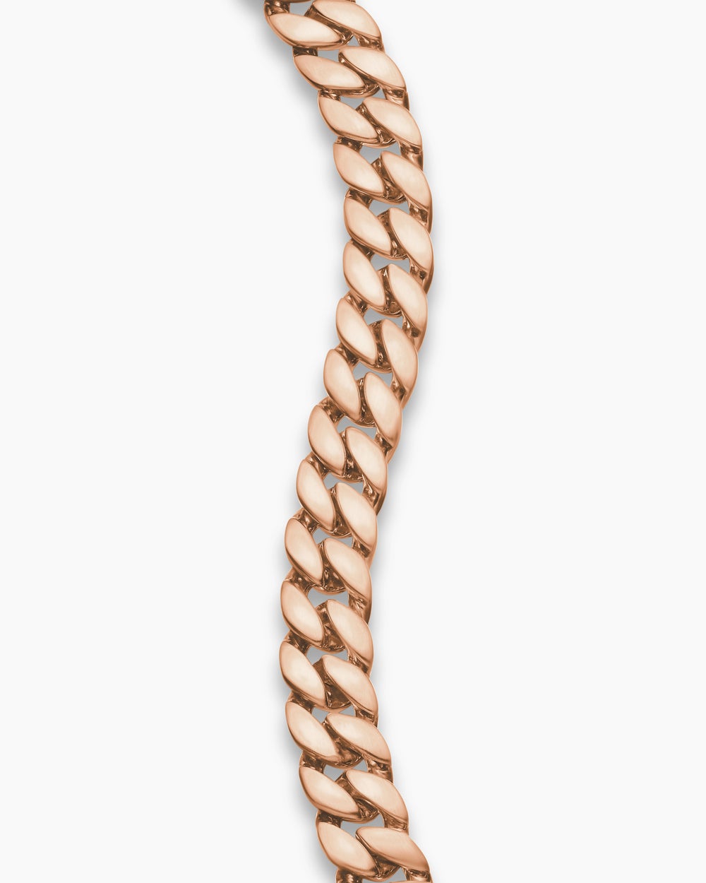 Mens Curb Chain Bracelet in 18K Rose Gold, 6mm