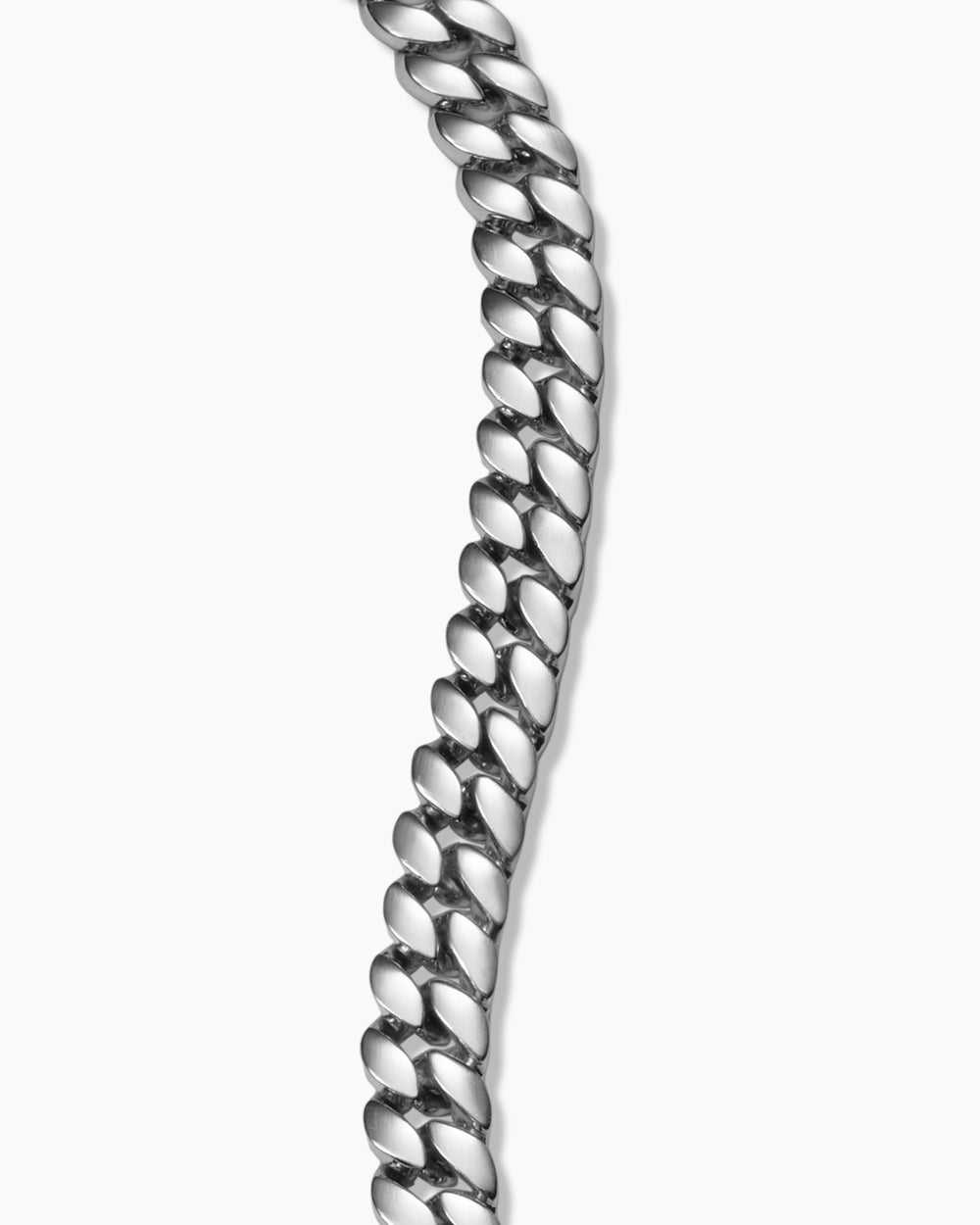 Mens Curb Chain Bracelet in Platinum, 6mm
