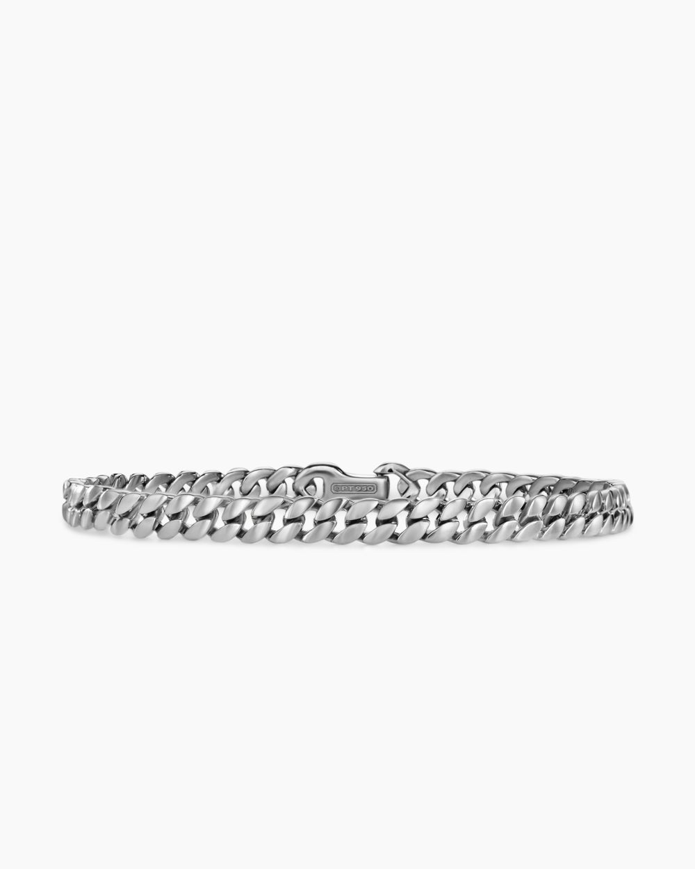 Mens Curb Chain Bracelet in Platinum, 6mm