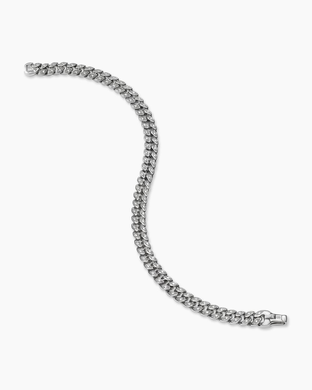 Mens Curb Chain Bracelet in Platinum, 6mm