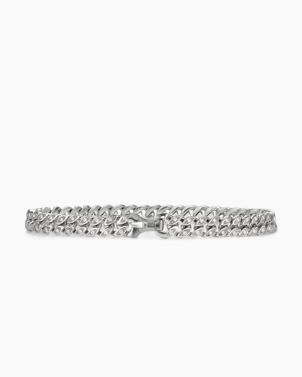 Mens Curb Chain Bracelet in Platinum, 6mm