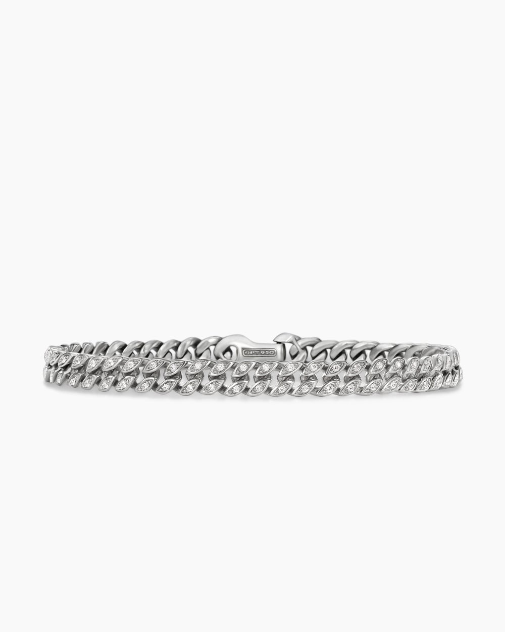 Mens Curb Chain Bracelet in Platinum, 6mm