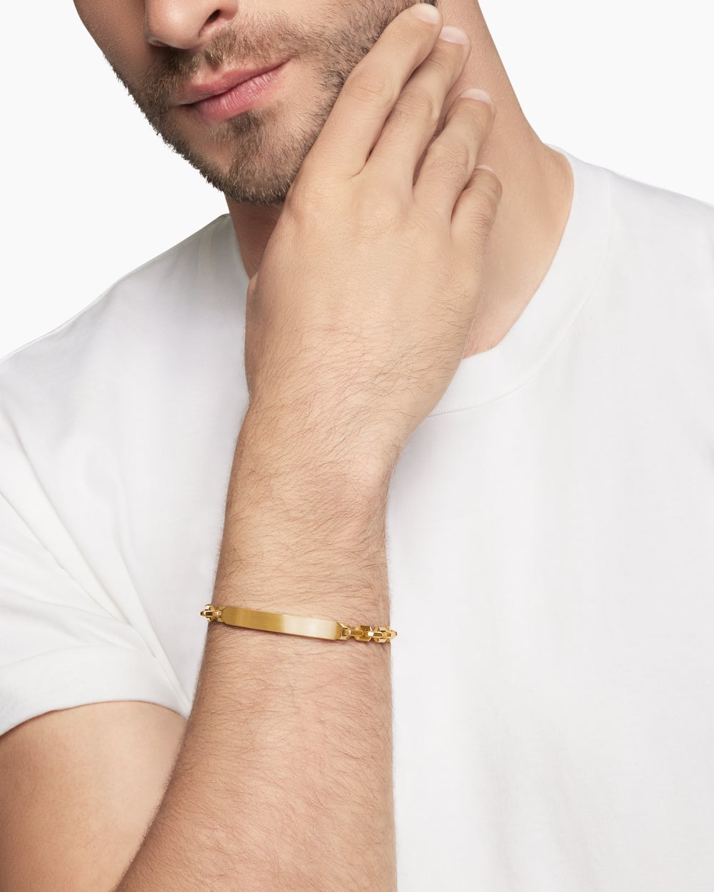 Mens Streamline® ID Bracelet in 18K Yellow Gold, 6.8mm