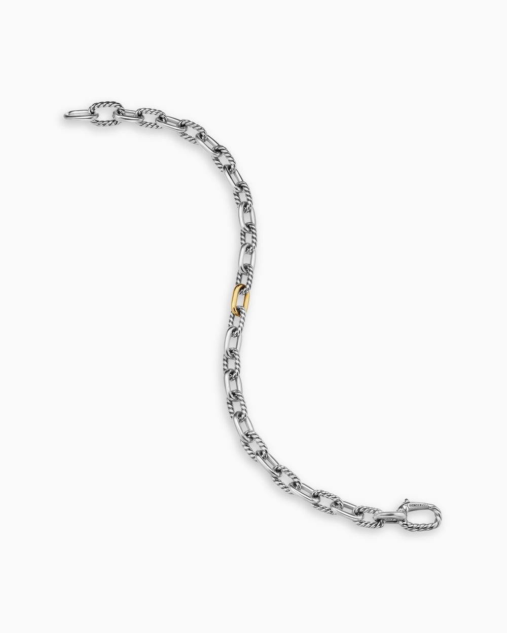Bracelet chaîne DY Madison en argent sterling avec or jaune 18 carats, 6 mm hommes