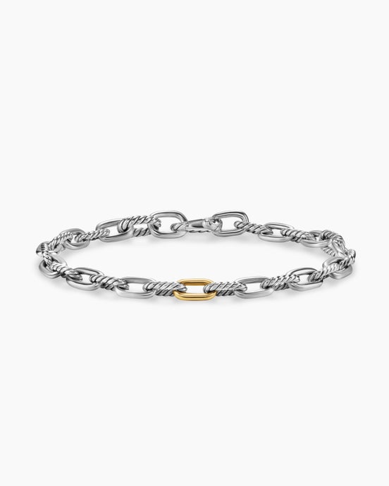 Bracelet chaîne DY Madison® en argent sterling avec or jaune 18 carats, 6 mm