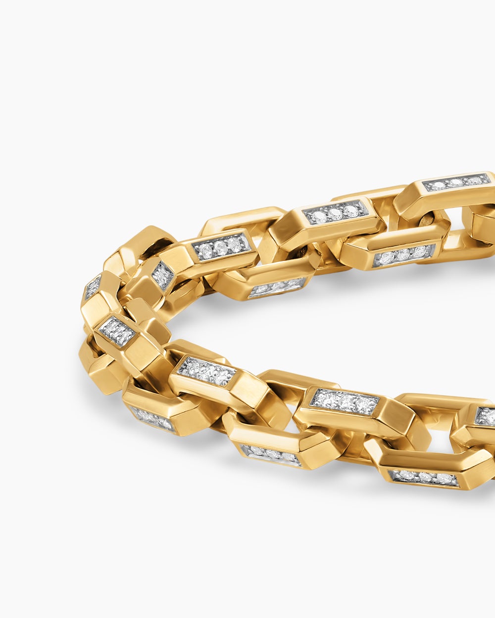 Mens Streamline Link Bracelet in 18K Yellow Gold, 5.5mm