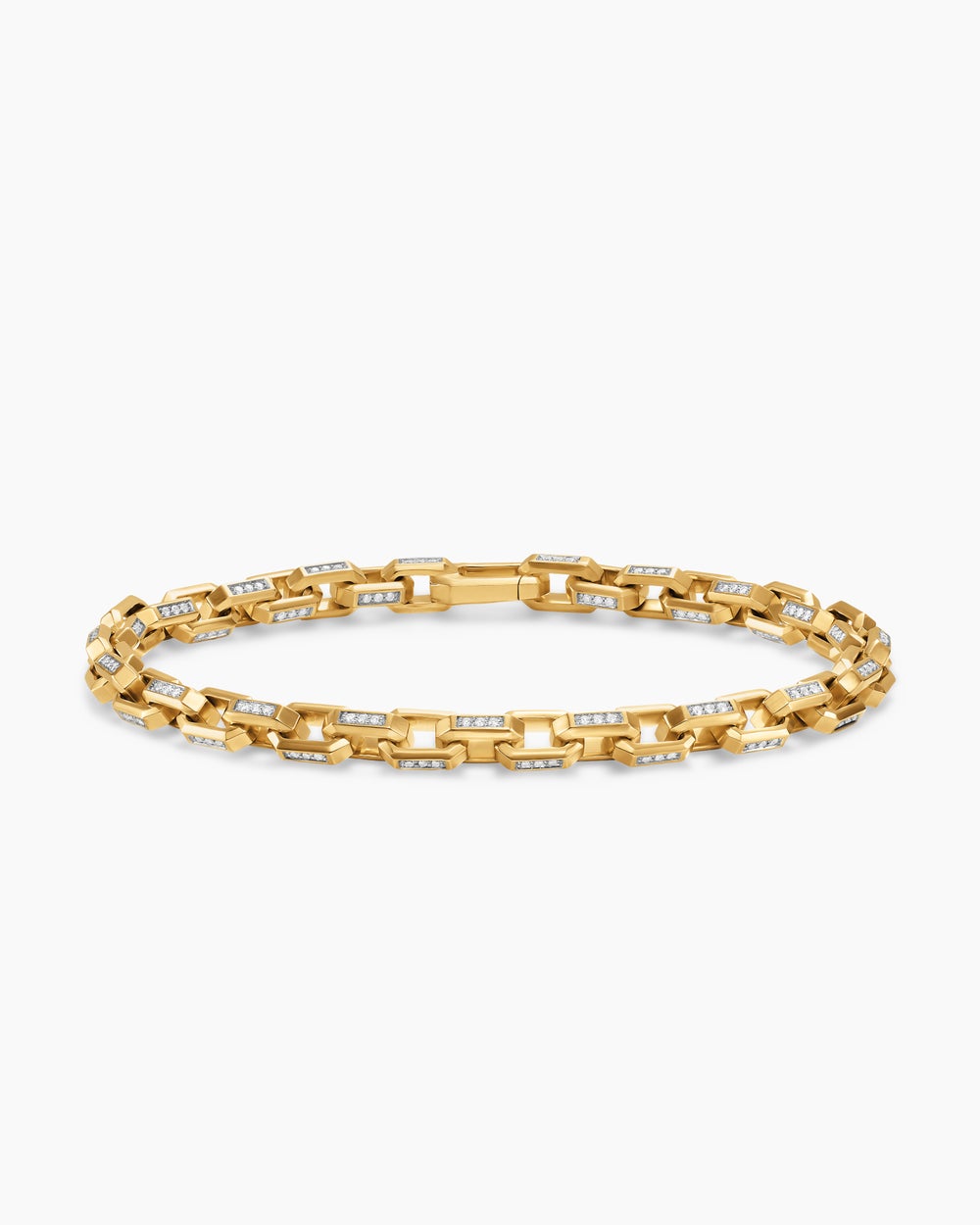 Mens Streamline Link Bracelet in 18K Yellow Gold, 5.5mm