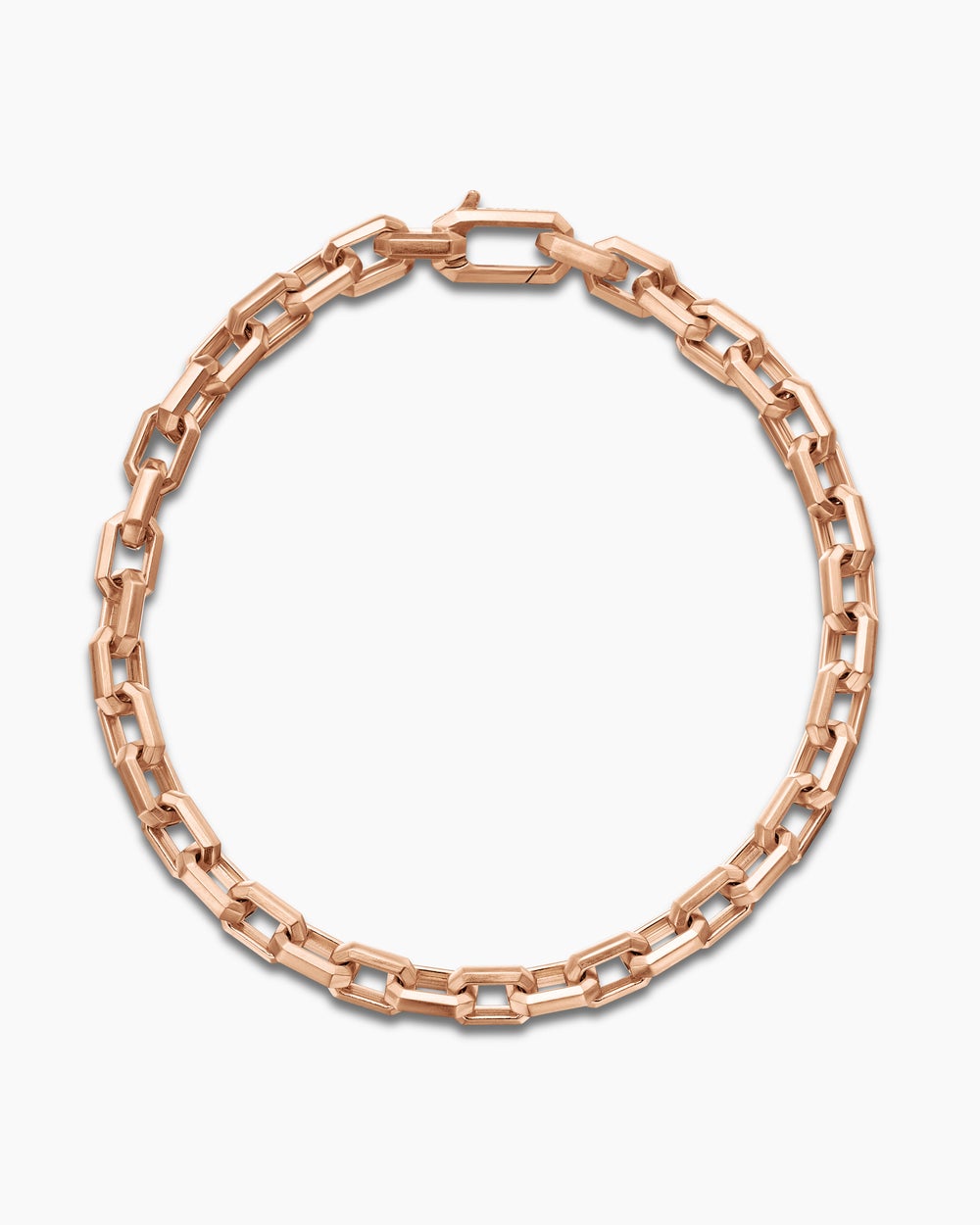 Mens Streamline Link Bracelet in 18K Rose Gold, 5.5mm