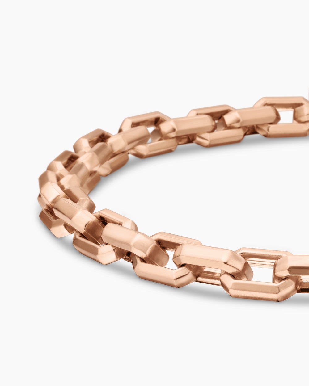 Mens Streamline Link Bracelet in 18K Rose Gold, 5.5mm