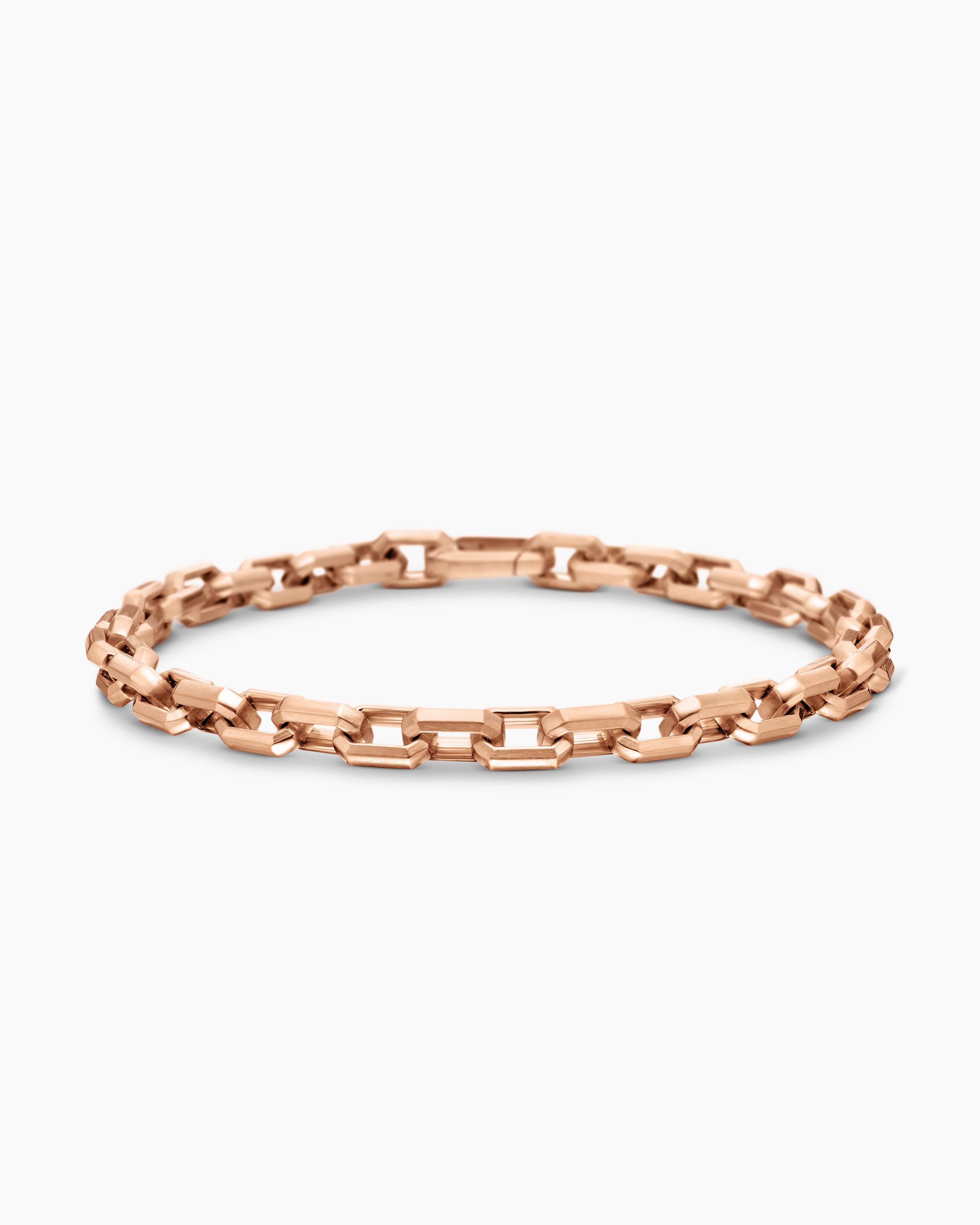 Mens Streamline Link Bracelet in 18K Rose Gold, 5.5mm