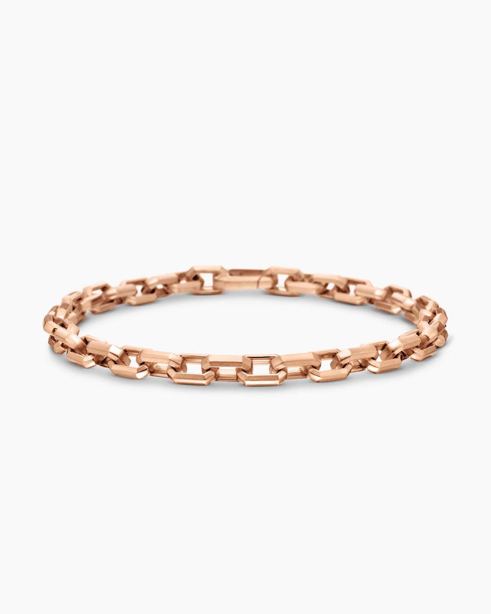 Mens Streamline Link Bracelet in 18K Rose Gold, 5.5mm