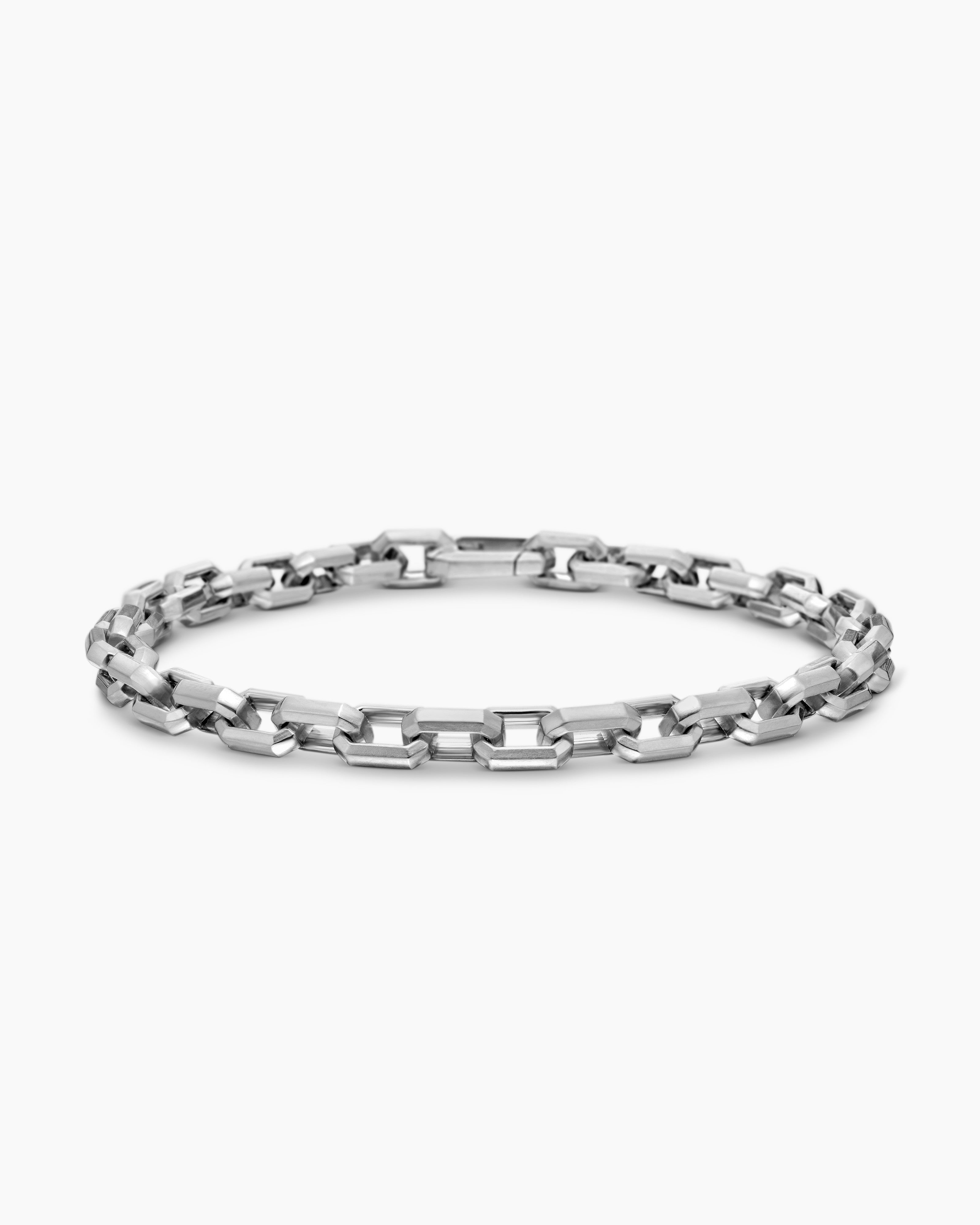 Mens Streamline Link Bracelet in Sterling Silver, 5.5mm