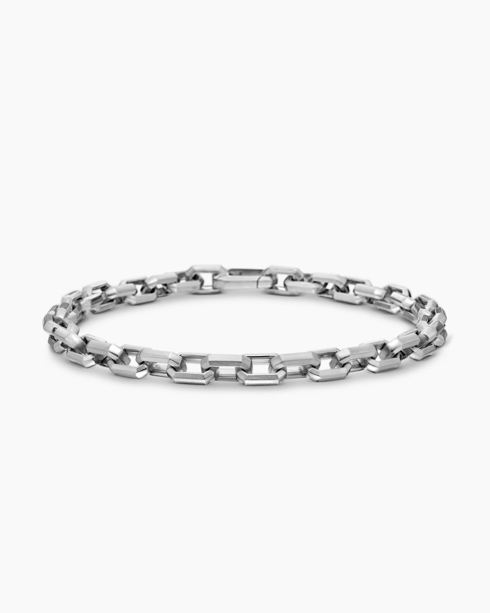 Mens Streamline Link Bracelet in Sterling Silver, 5.5mm