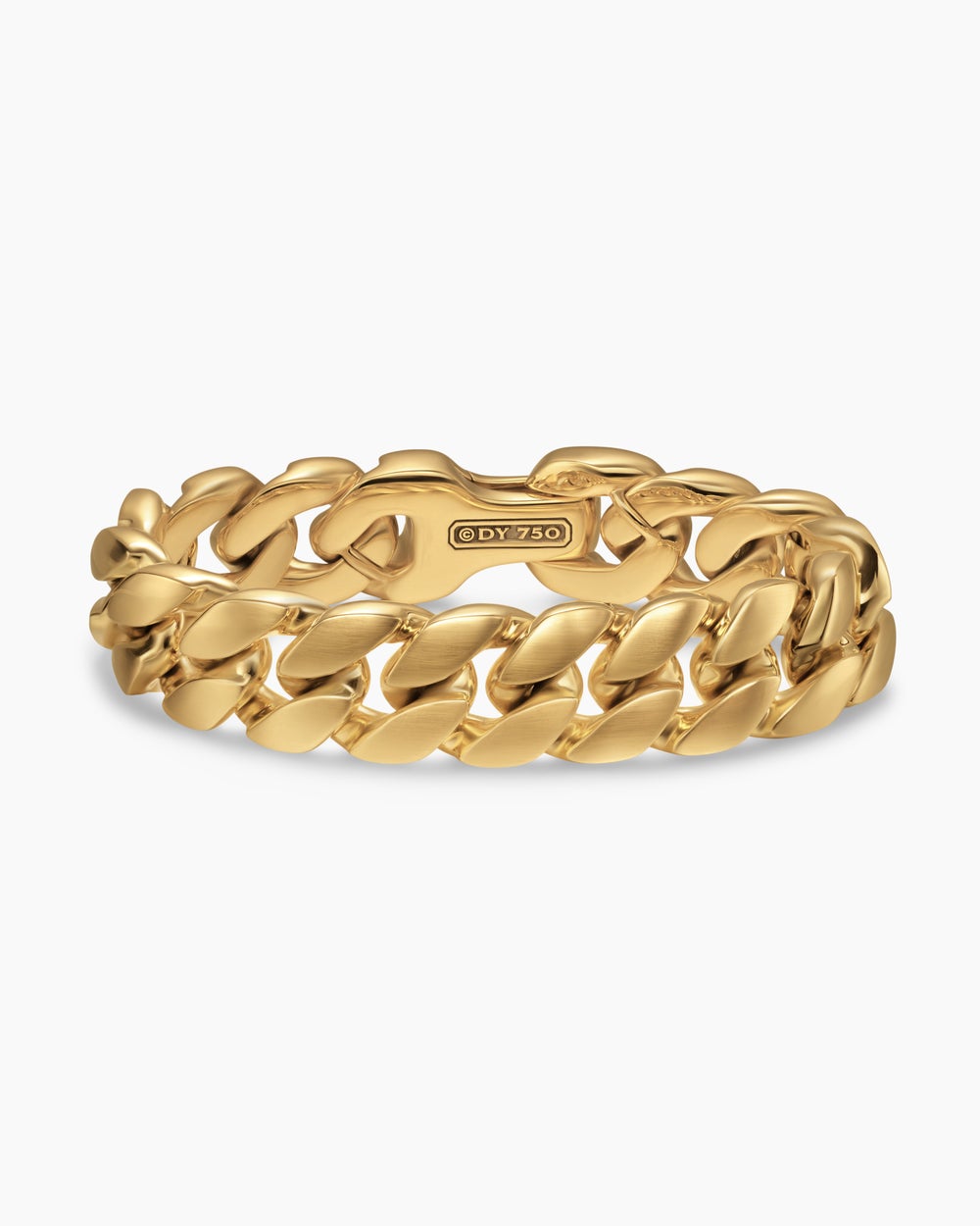 Mens Curb Chain Bracelet in 18K Yellow Gold, 18mm