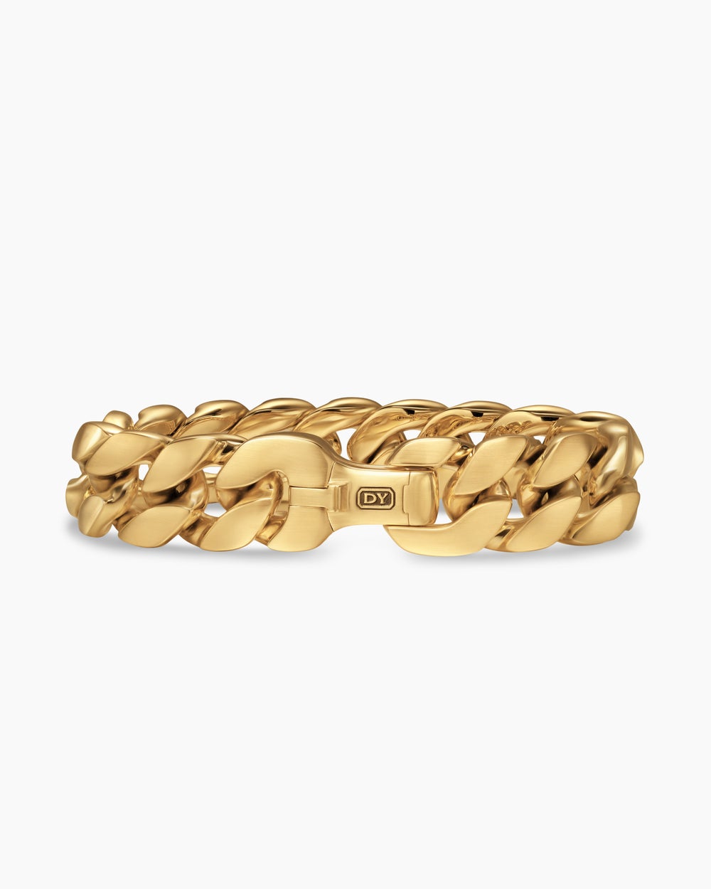 Mens Curb Chain Bracelet in 18K Yellow Gold, 18mm