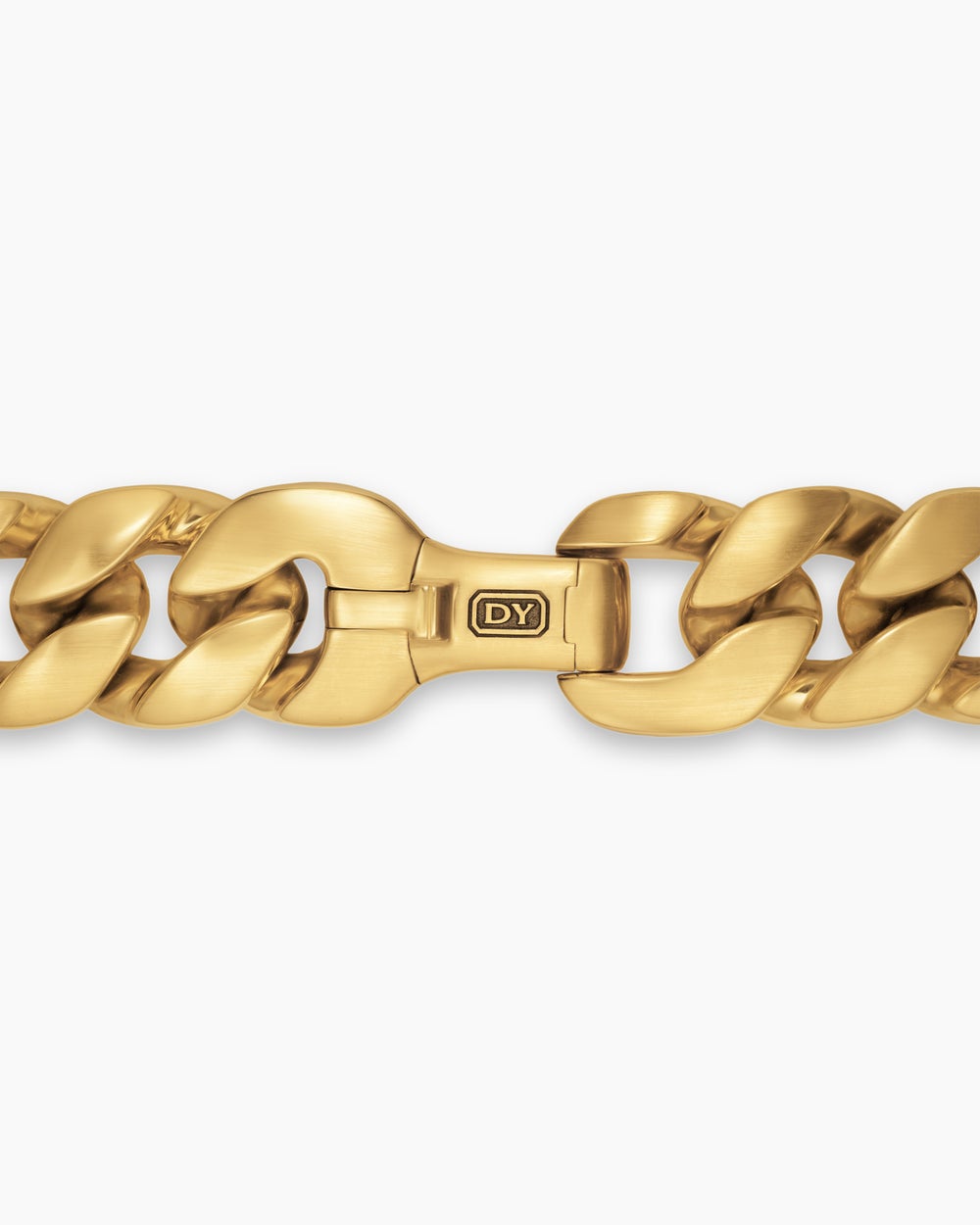 Mens Curb Chain Bracelet in 18K Yellow Gold, 18mm