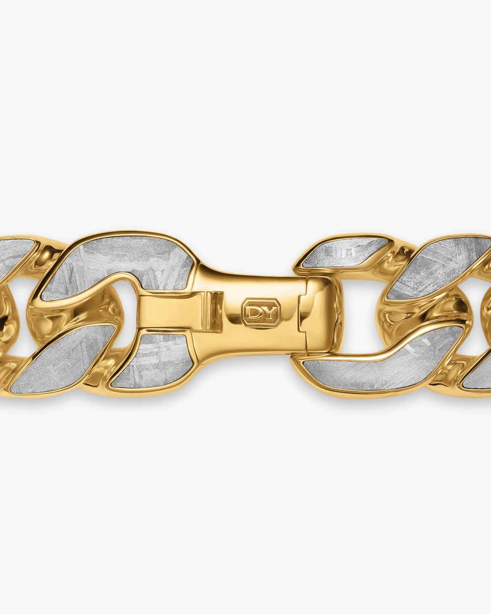 Mens Curb Chain Bracelet in 18K Yellow Gold, 18mm