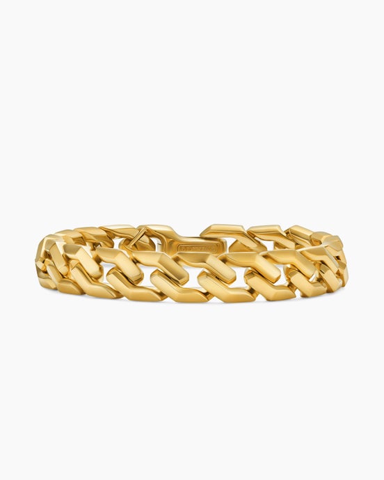 Curb Chain Angular Link Bracelet in 18K Yellow Gold, 11mm