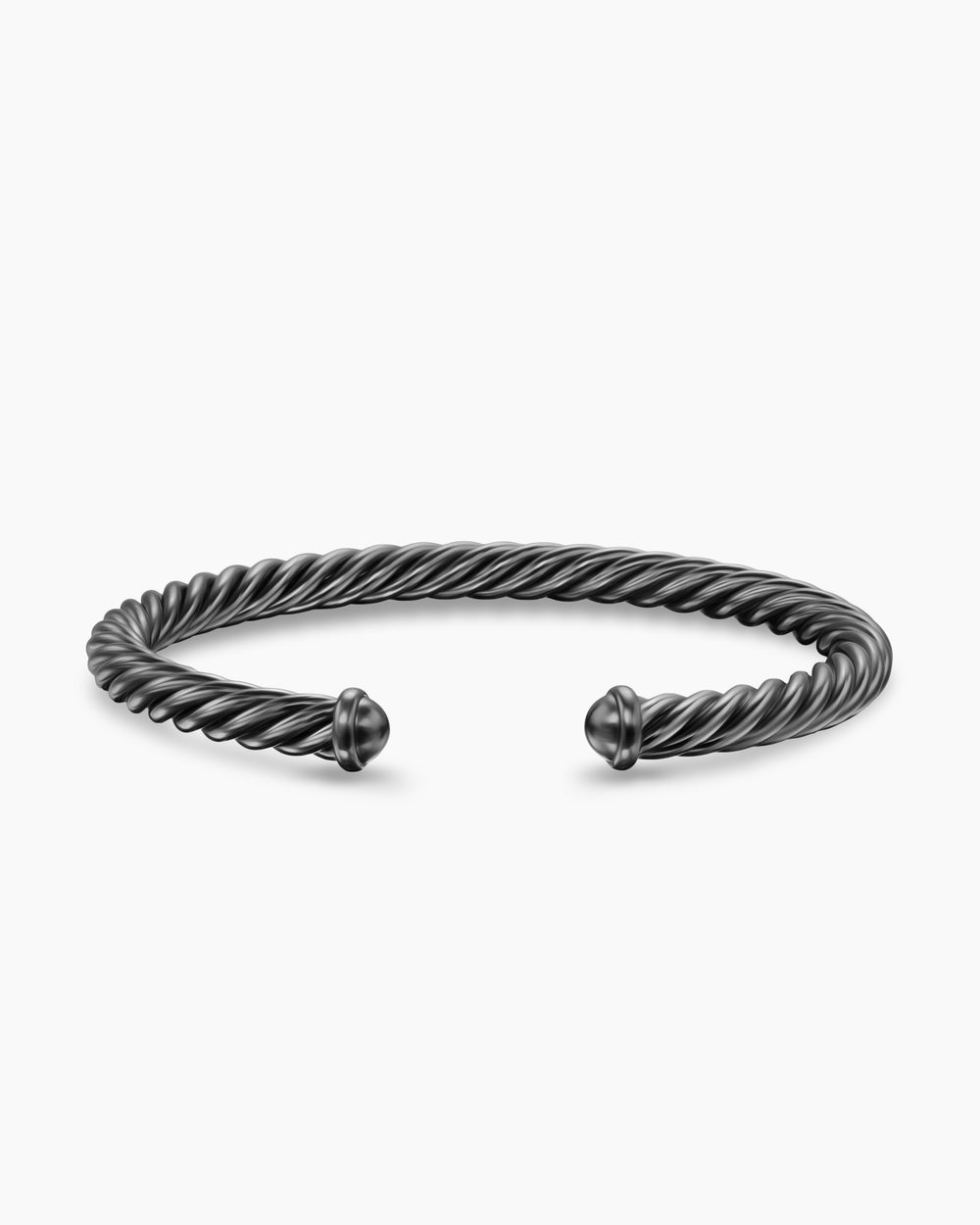Mens Cable Cuff Bracelet in Grey Aluminum, 6mm