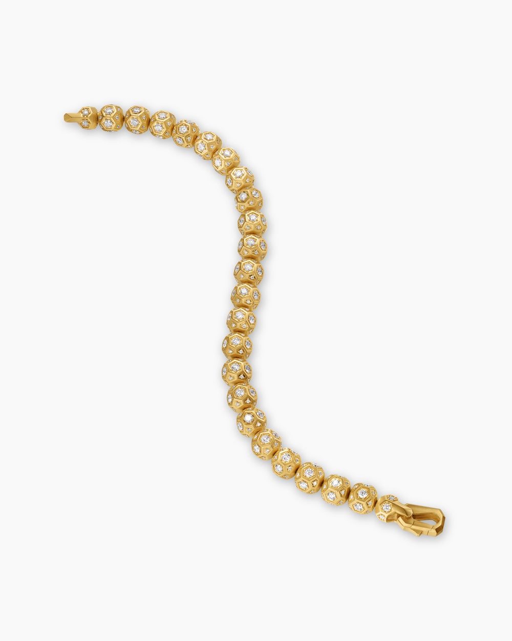 Bracelet Spiritual Beads à facettes en or jaune 18 carats et pavé de diamants, 8 mm homme