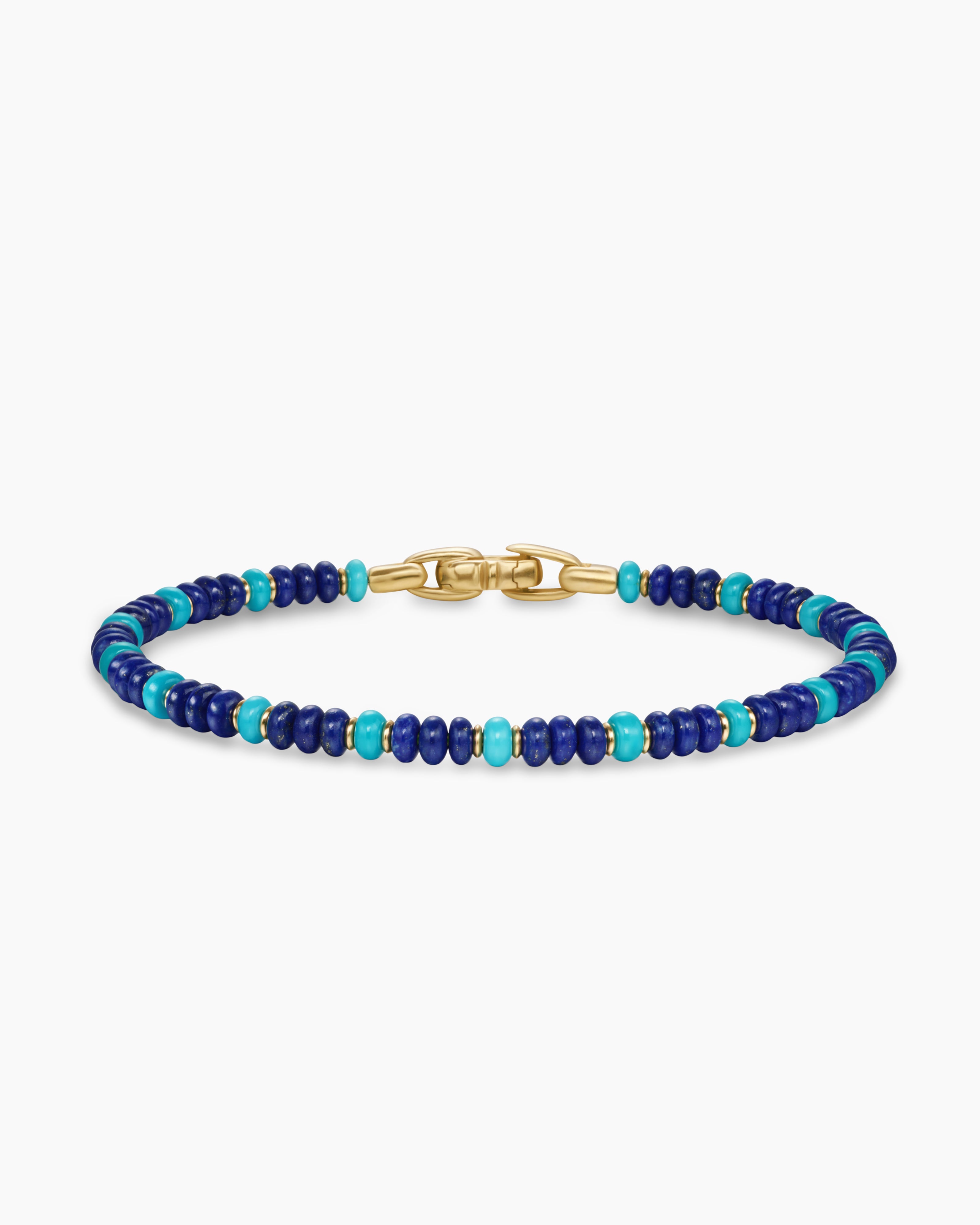 Mens Spiritual Beads Bracelet in 18K Yellow Gold, 4mm