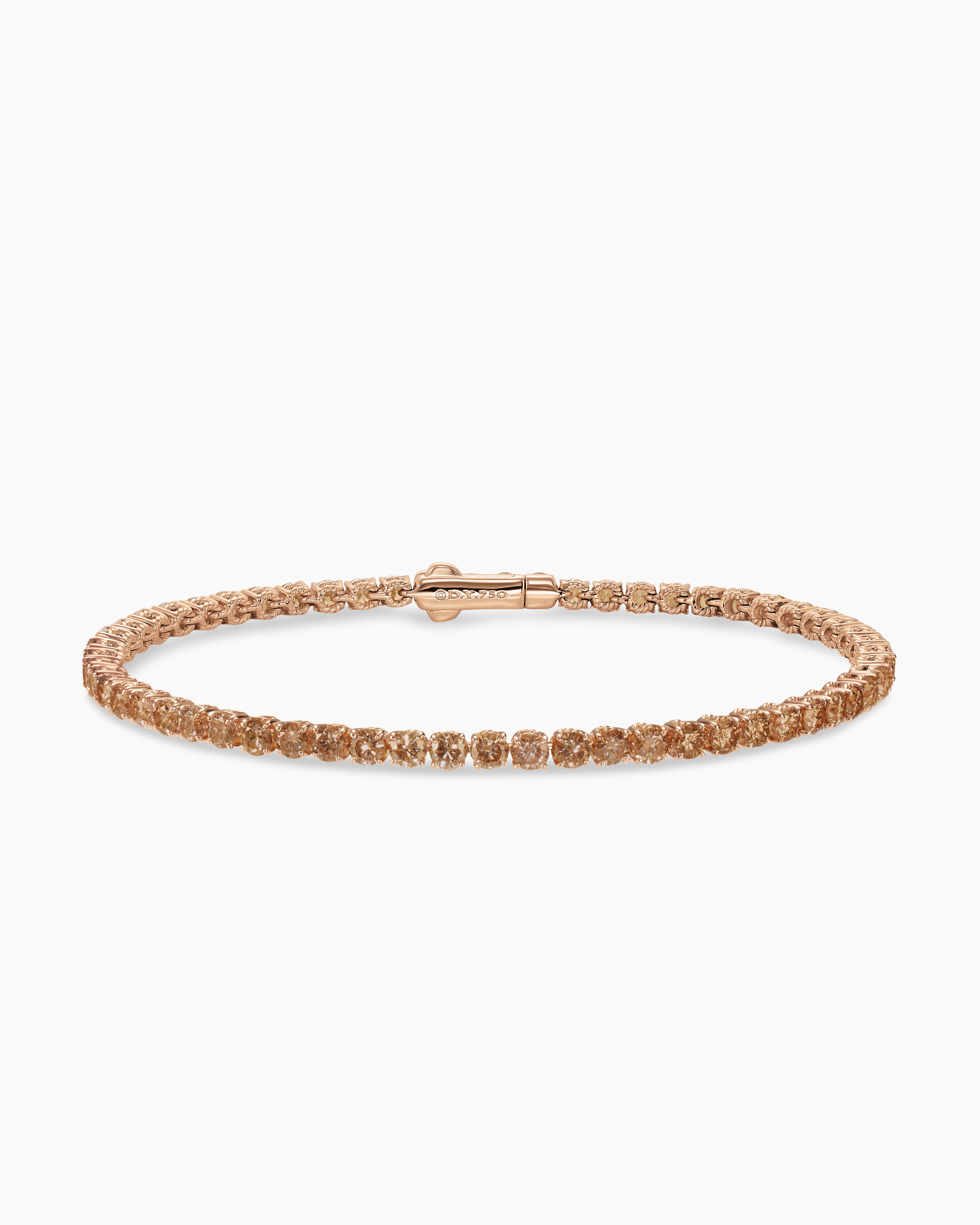Mens Tennis Bracelet in 18K Rose Gold, 3mm