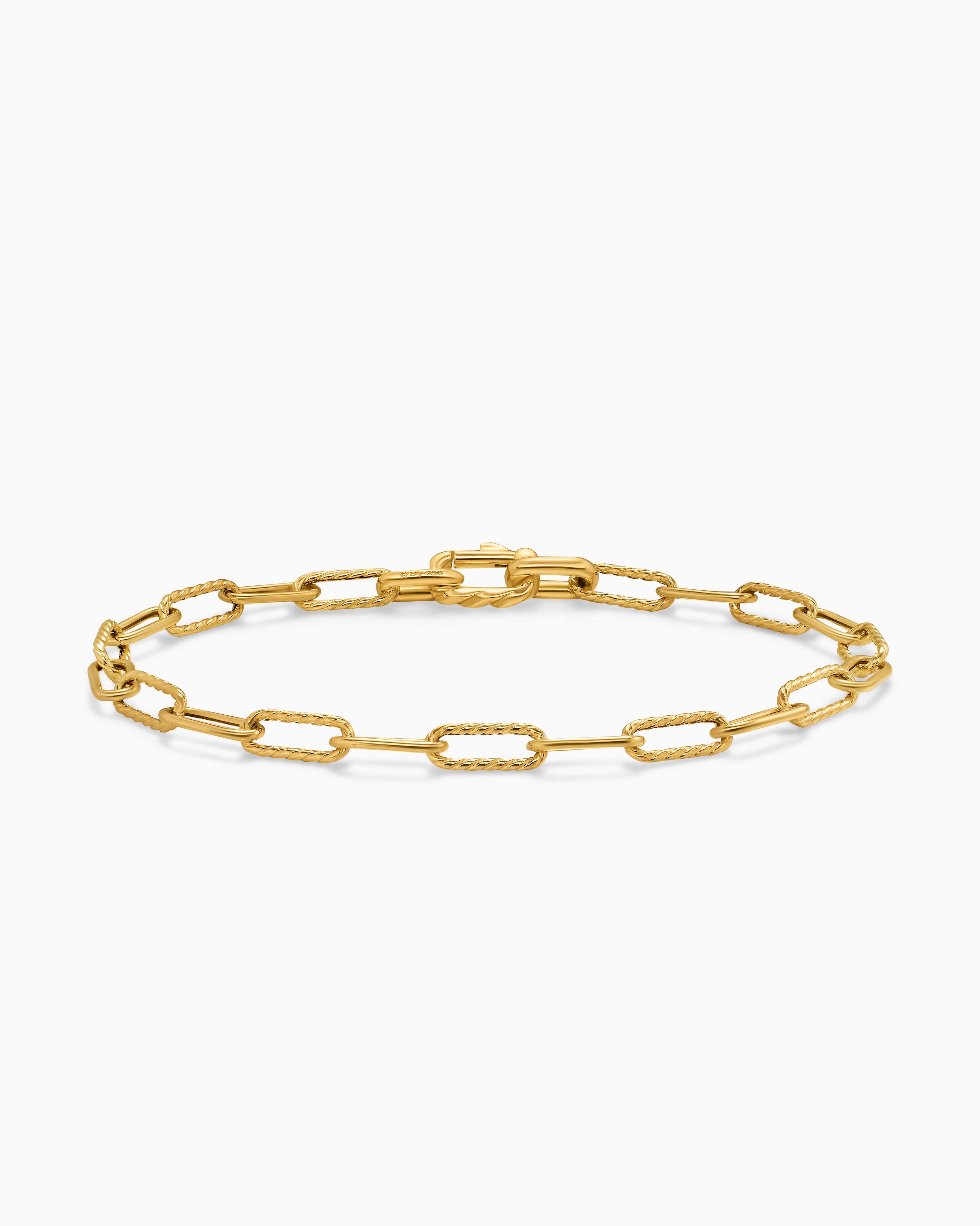 Mens DY Madison Chain Bracelet in 18K Yellow Gold, 4mm