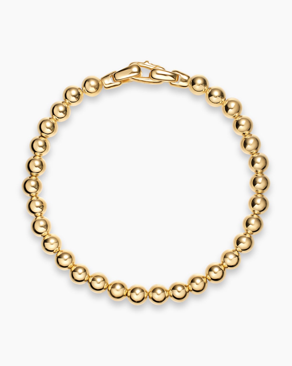 Mens Spiritual Beads Metal Bead Bracelet in 18K Yellow Gold, 6mm