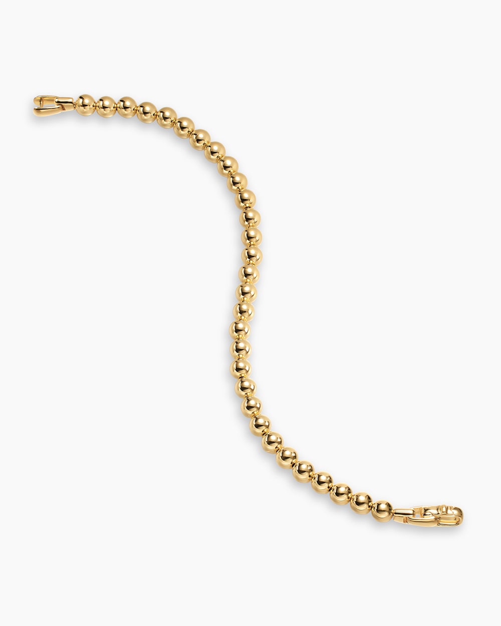Mens Spiritual Beads Metal Bead Bracelet in 18K Yellow Gold, 6mm