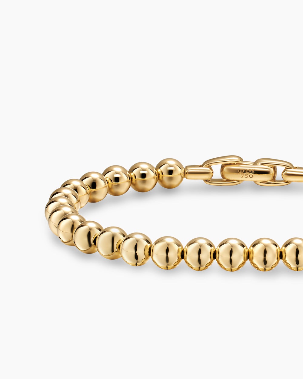 Mens Spiritual Beads Metal Bead Bracelet in 18K Yellow Gold, 6mm