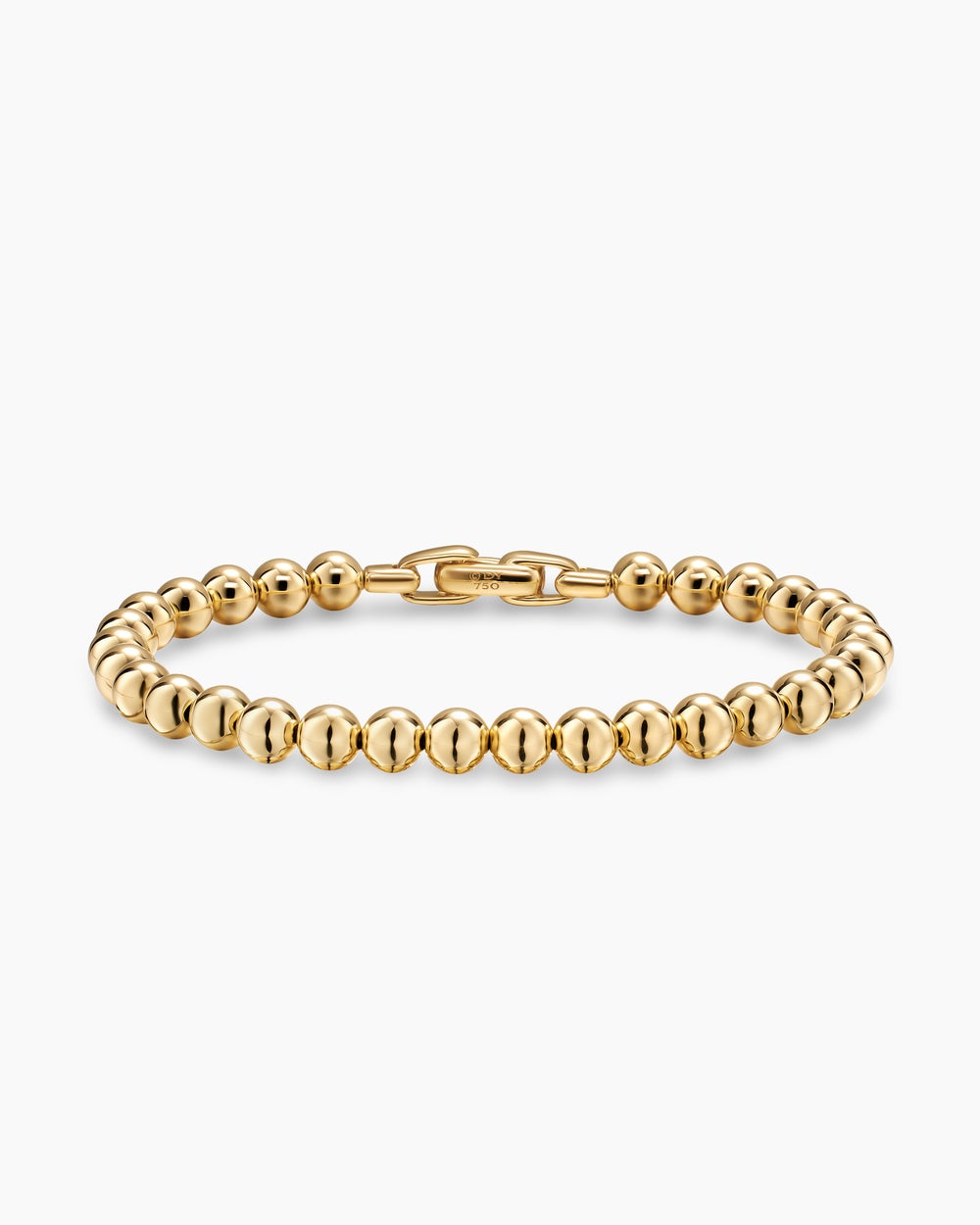 Mens Spiritual Beads Metal Bead Bracelet in 18K Yellow Gold, 6mm