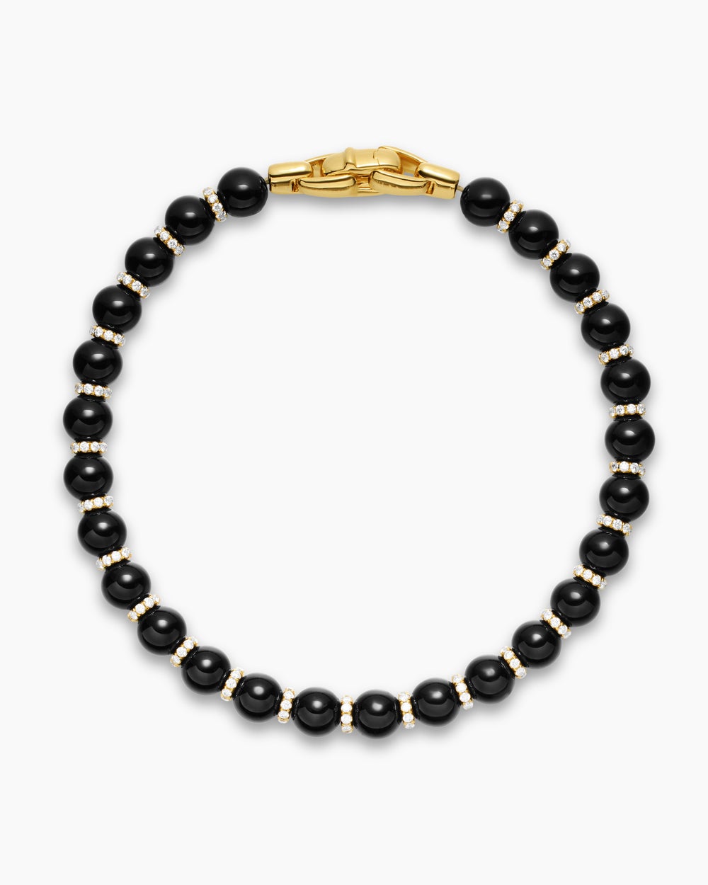 Mens Spiritual Beads Bracelet in 18K Yellow Gold, 6mm