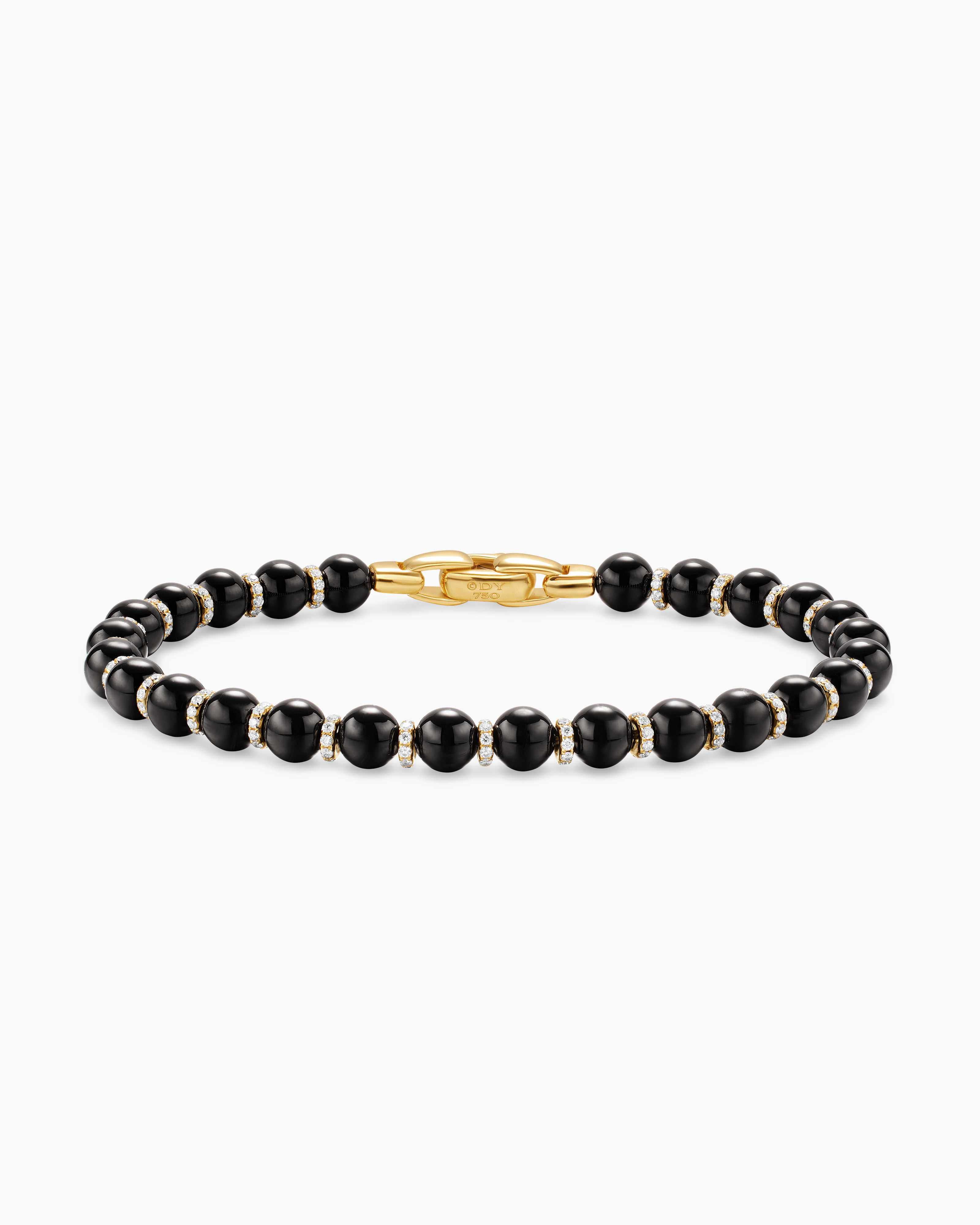 Mens Spiritual Beads Bracelet in 18K Yellow Gold, 6mm