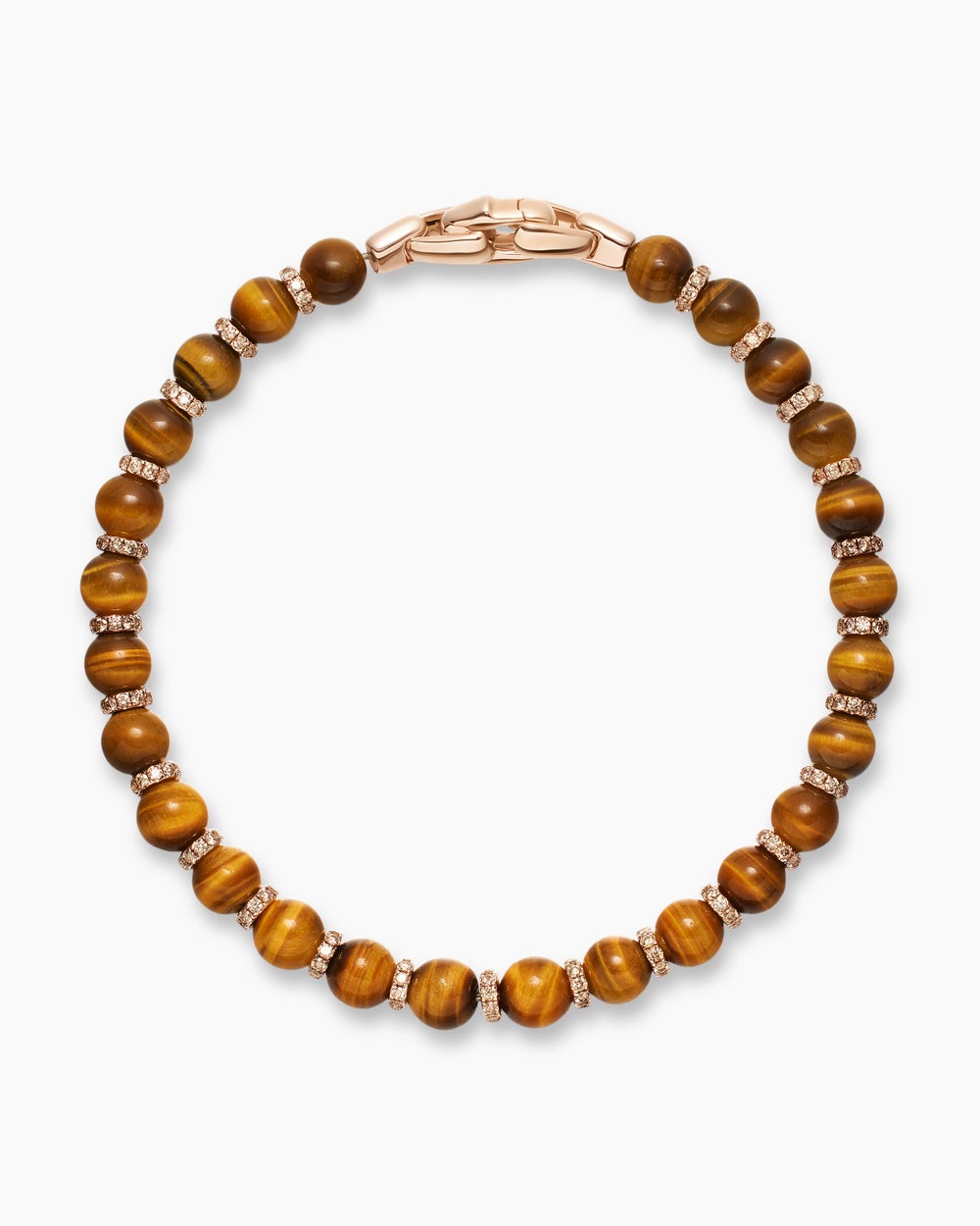 Mens Spiritual Beads Bracelet in 18K Rose Gold, 6mm
