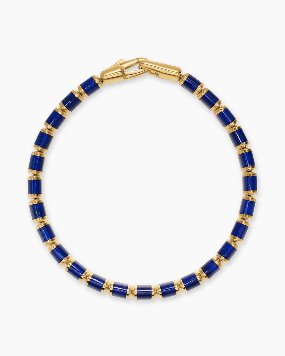 Mens Spiritual Beads Flat Bead Bracelet in 18K Yellow Gold, 8mm