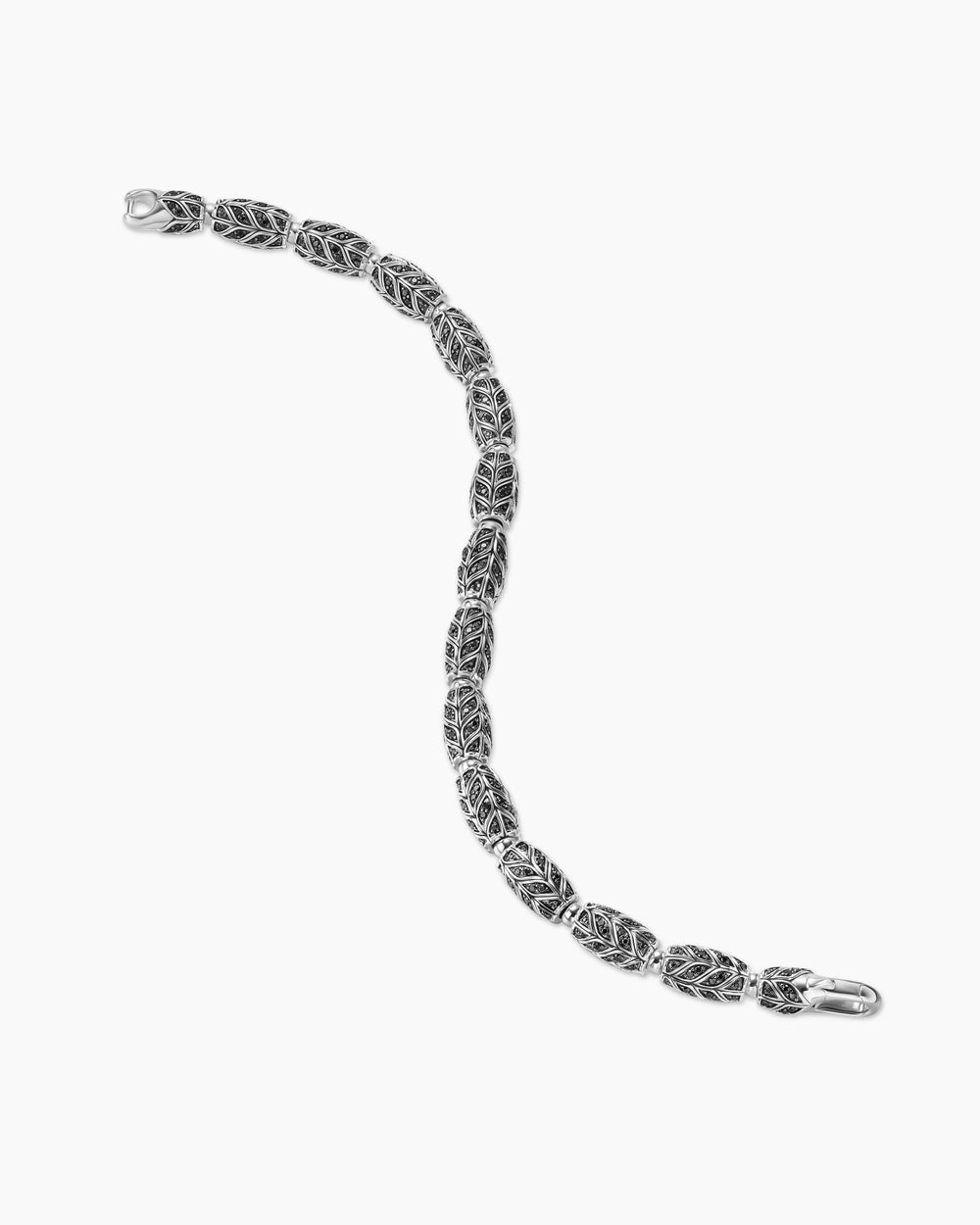 Bracelet à perles Chevron en argent sterling, 7,5 mm hommes
