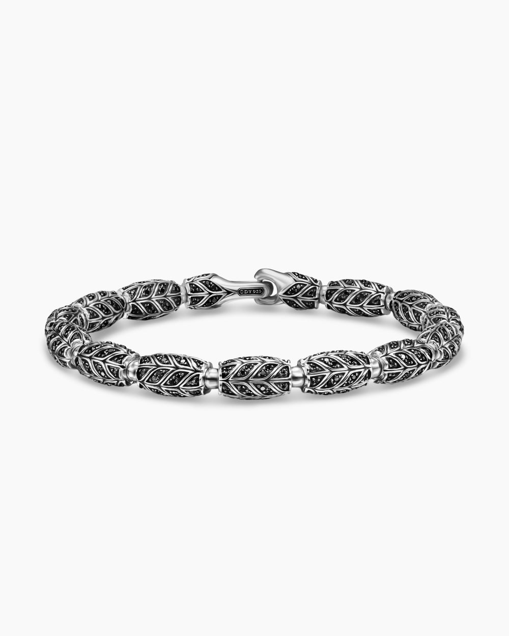 Bracelet à perles Chevron en argent sterling, 7,5 mm hommes