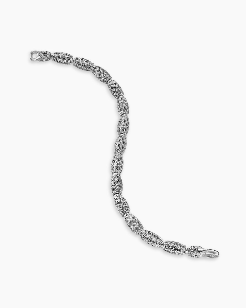 Bracelet à perles Chevron en argent sterling, 7,5 mm hommes