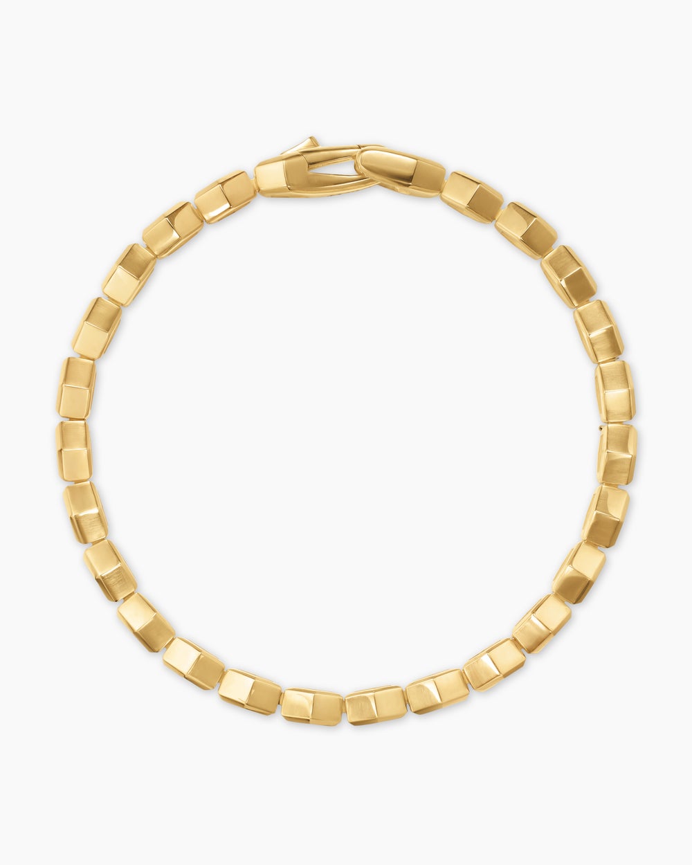 Mens Hex Pavé Tennis Bracelet in 18K Yellow Gold, 8mm