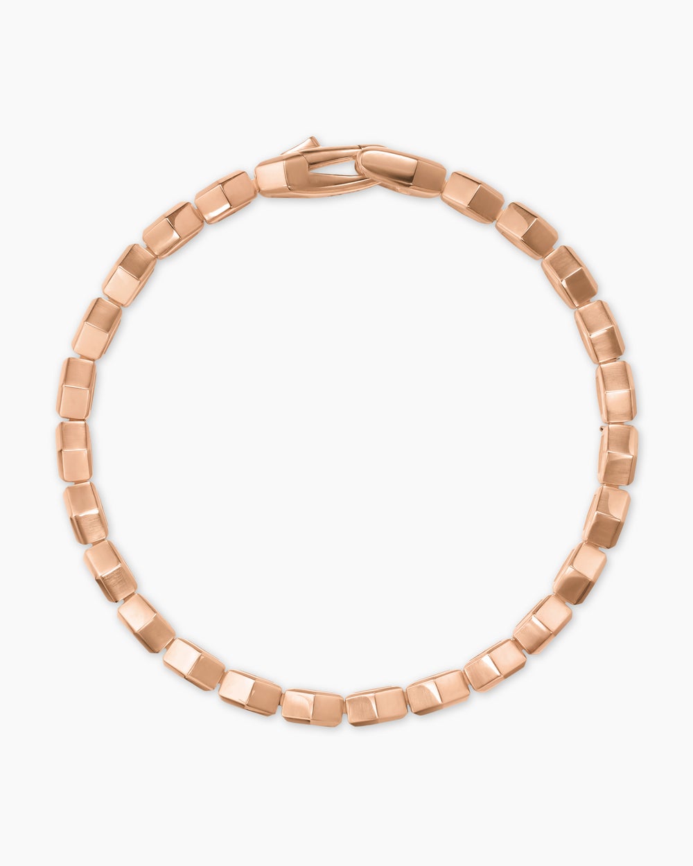 Mens Hex Pavé Tennis Bracelet in 18K Rose Gold, 8mm