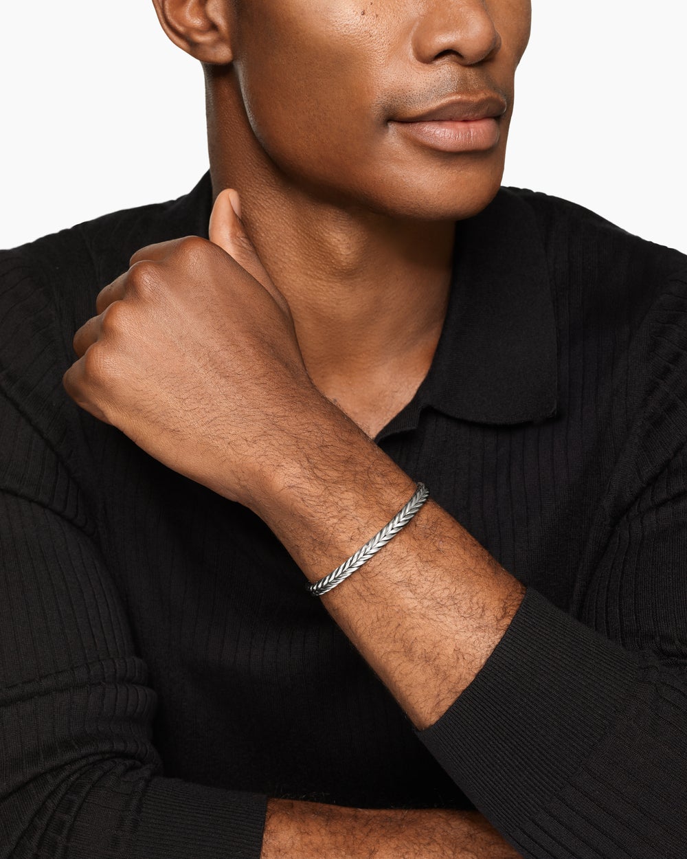 Bracelet Chevron Flex en argent sterling, 6,4 mm hommes