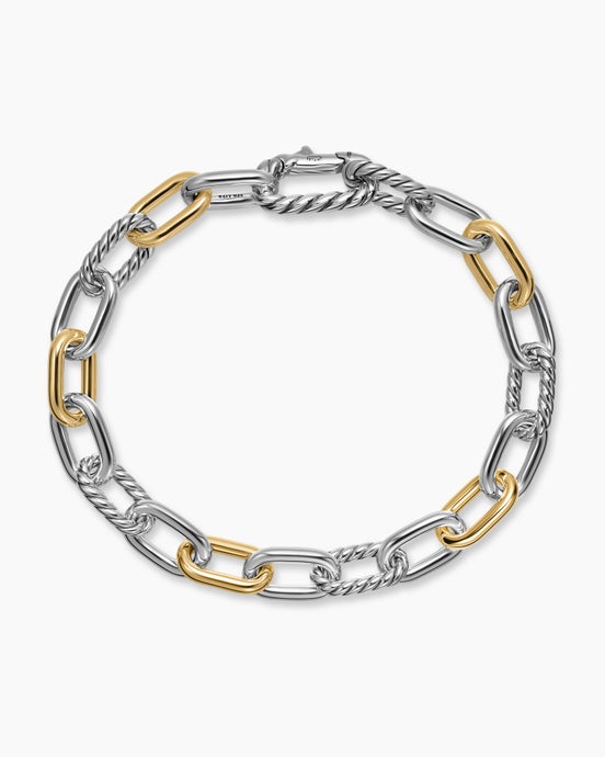 Bracelet chaîne DY Madison® en argent sterling avec or jaune 18 carats, 8,5 mm