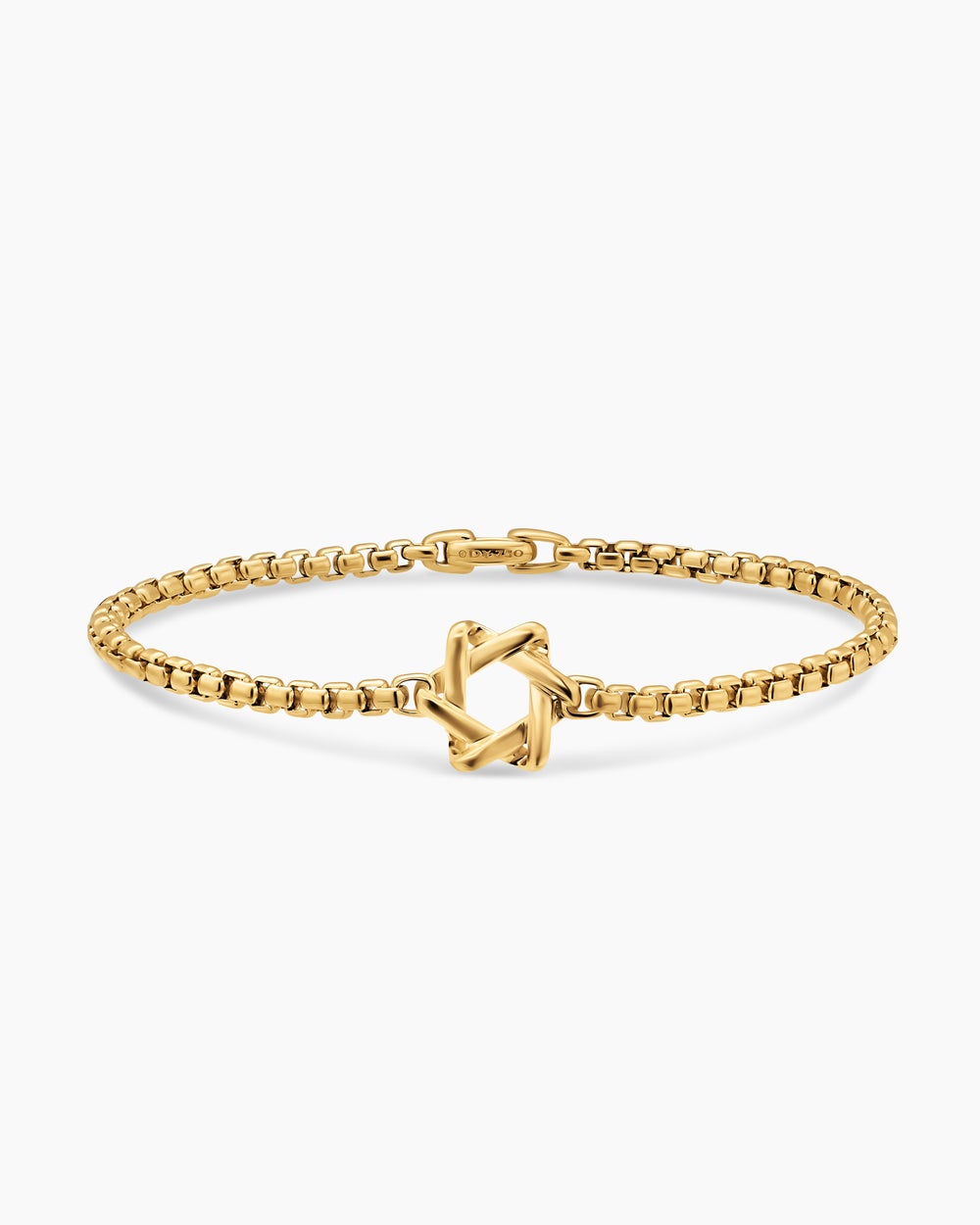 Bracelet à ornement Étoile de David en or jaune 18 carats, 3,4 mm homme