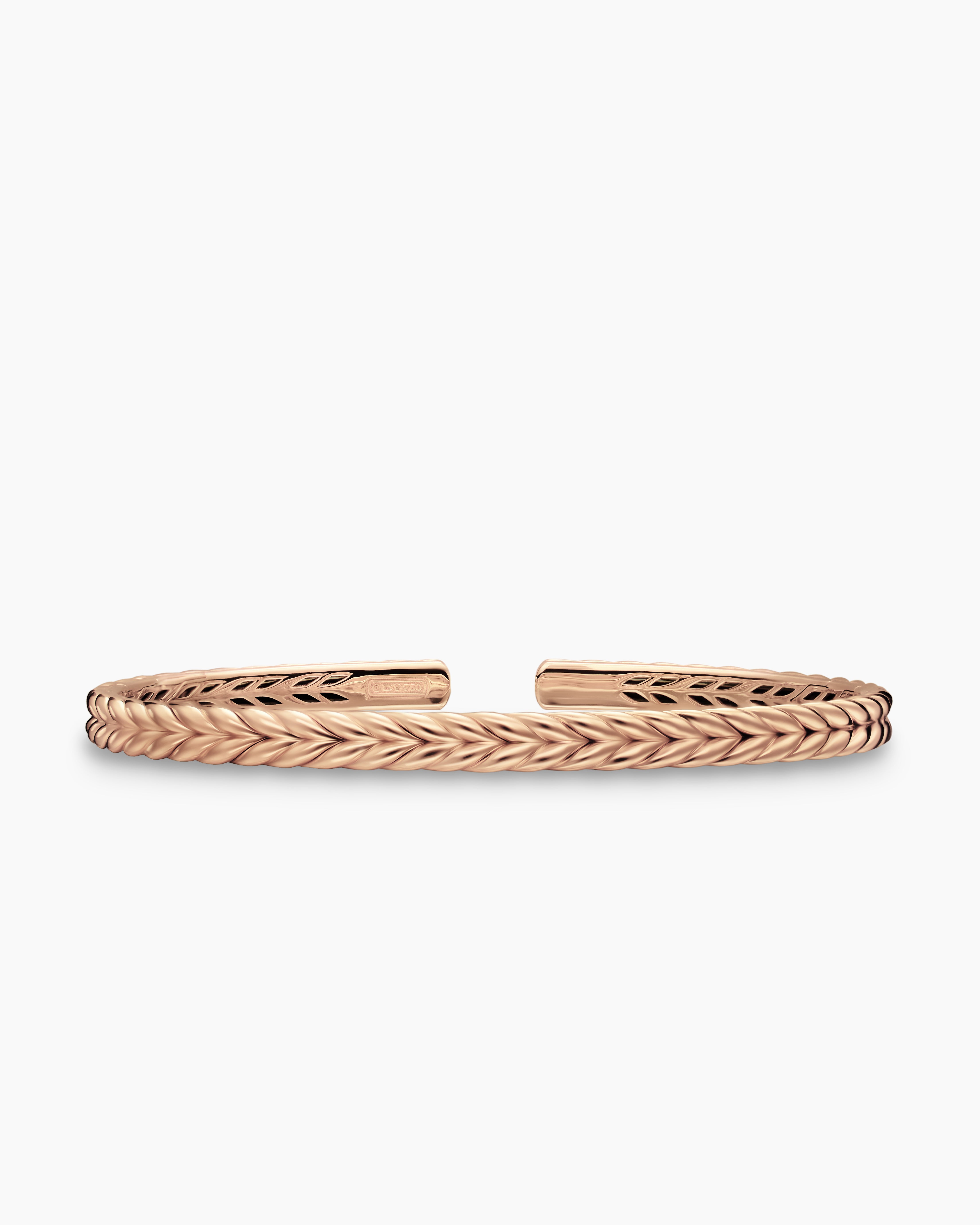 Mens Chevron Flex Bracelet in 18K Rose Gold, 5.2mm