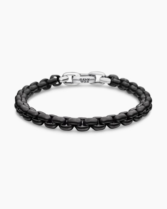 Bracelet Box Chain avec acier inoxydable et argent sterling, 7,3 mm