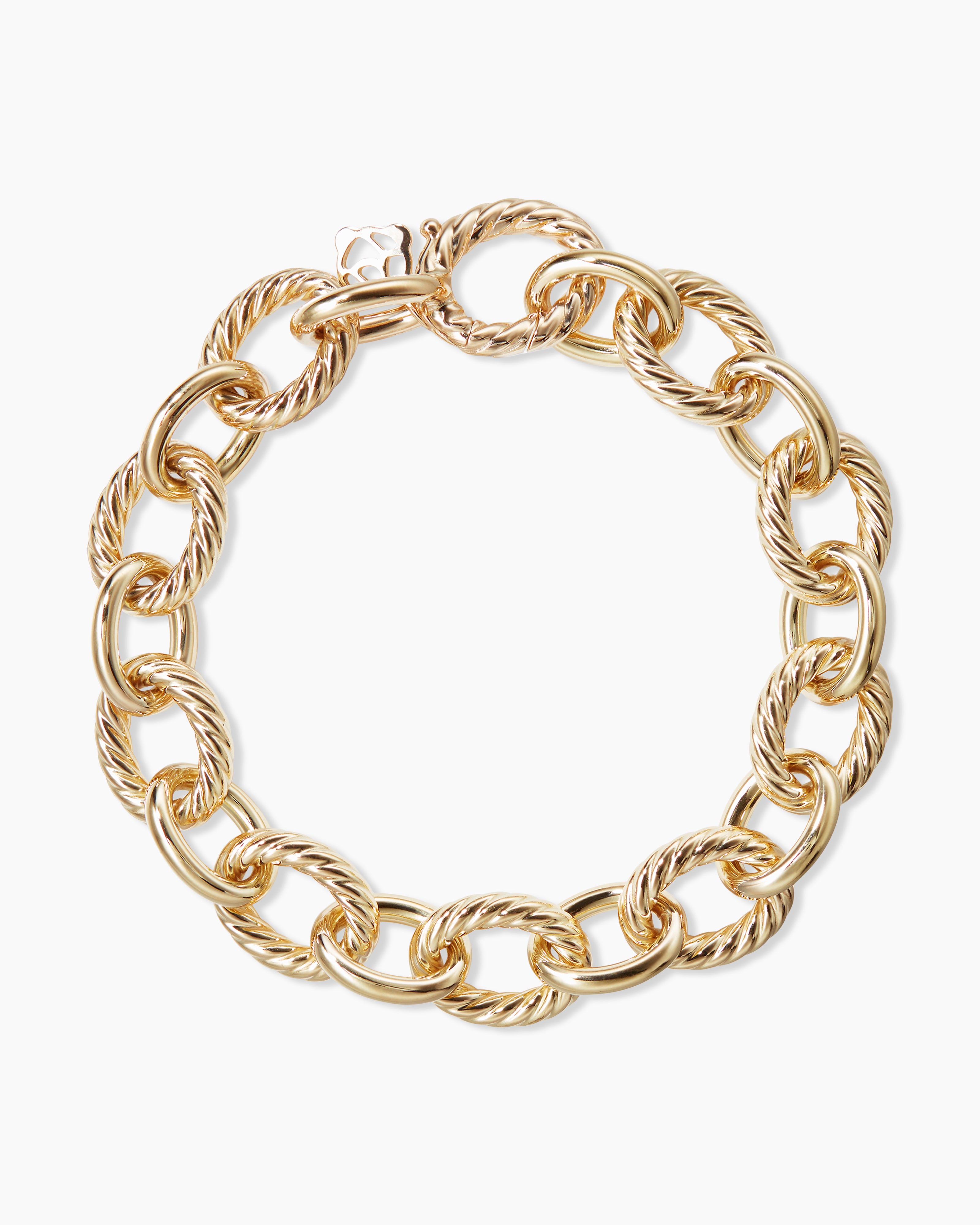 Oval Link Chain Bracelet in 18K Yellow Gold, 12mm | David Yurman