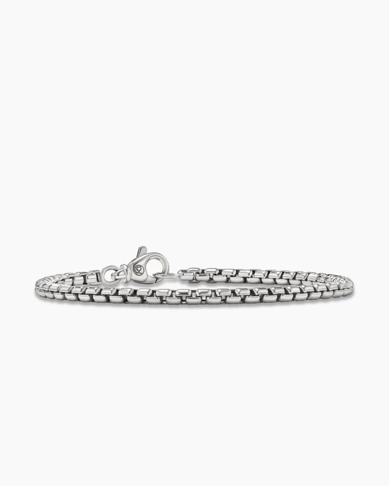 Box Chain Bracelet in 18K White Gold, 3.4mm