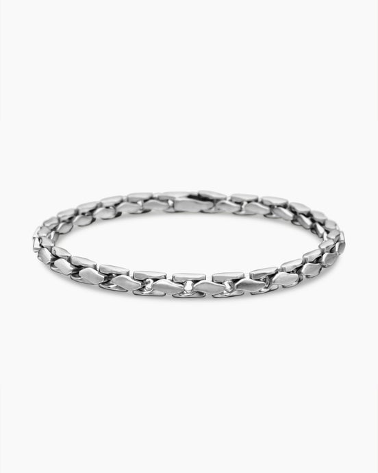 Fluted Chain Bracelet in Sterling Silver, 5mm