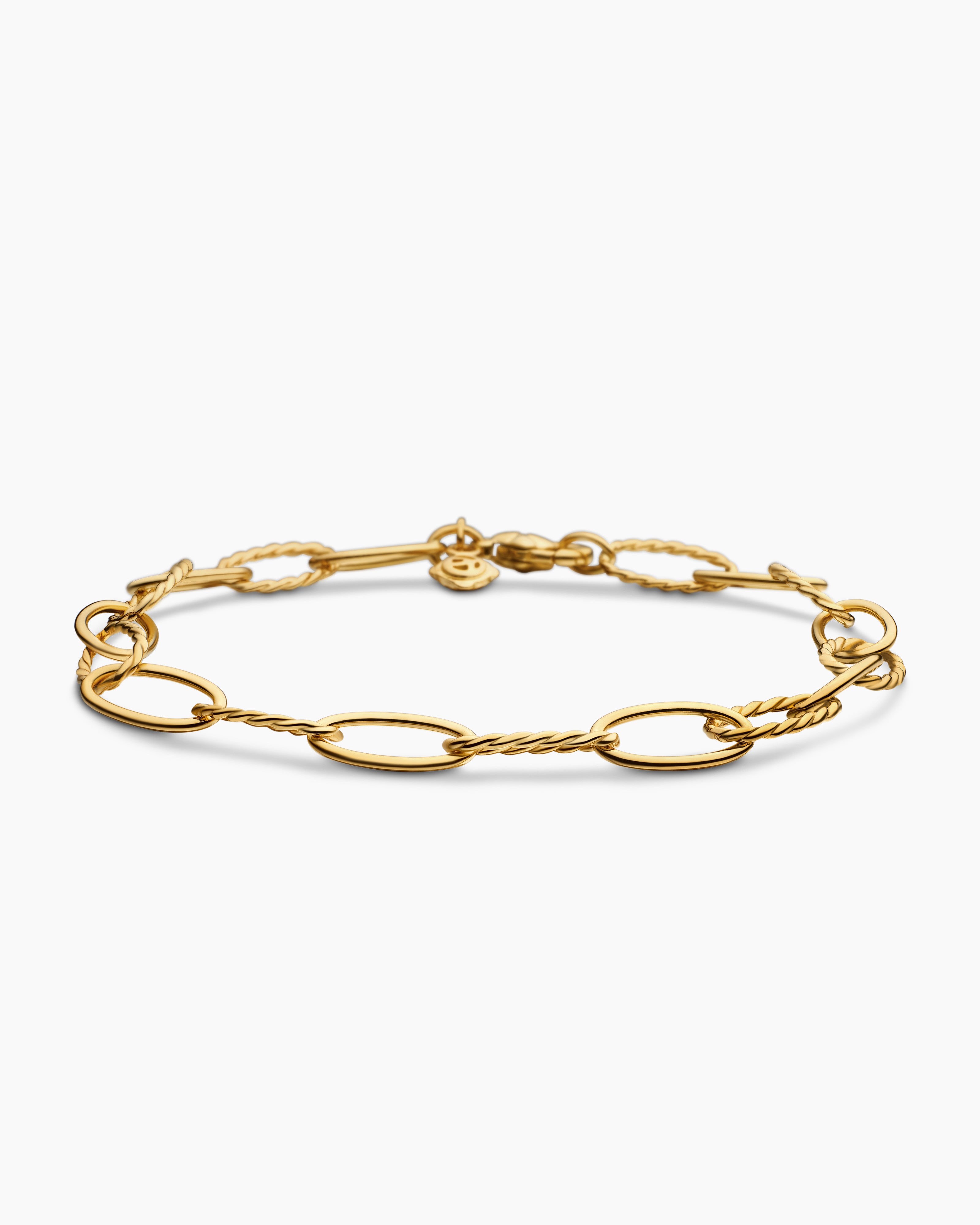Womens Oval Link Bracelet in 18K Yellow Gold, 11.3mm